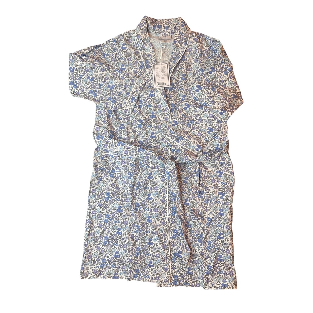 Petite Plume Girls Fleur D'Azur Robe Blue Floral Cotton Modal Kids 5/6 SCRFDA106